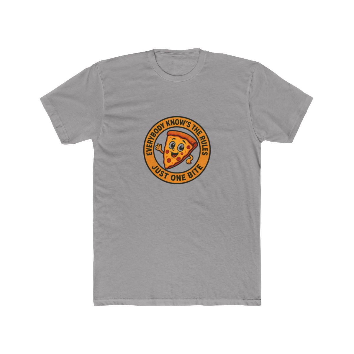 Smiling Pizza Slice 'Just One Bite' Rule T-Shirt