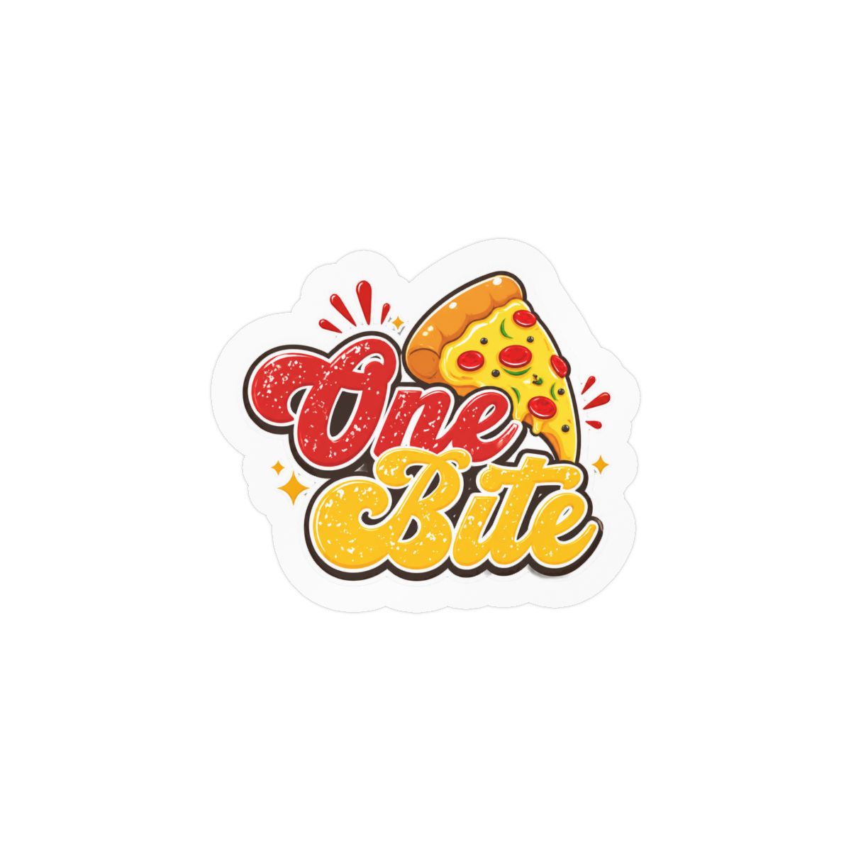 One Bite Pizza Sticker | Funny Foodie Vinyl Decal - alternate angle 1, merchandise