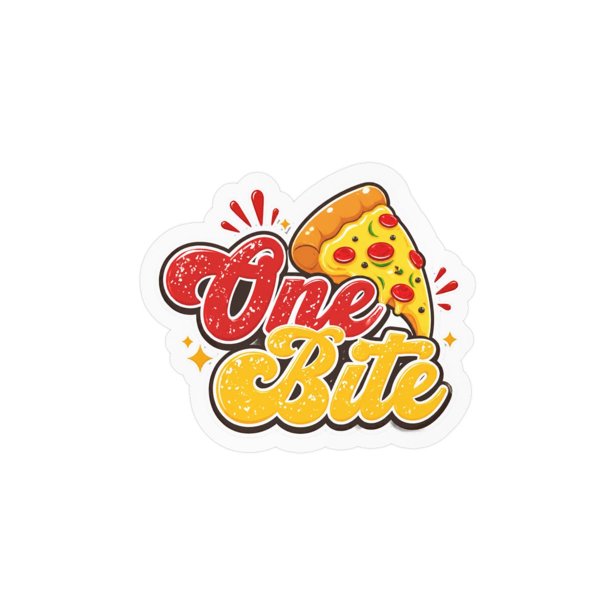 One Bite Pizza Sticker | Funny Foodie Vinyl Decal - alternate angle 2, merchandise